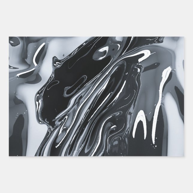 Futuristischer Metallischer Chrom Geschenkpapier Set (Vorderseite)