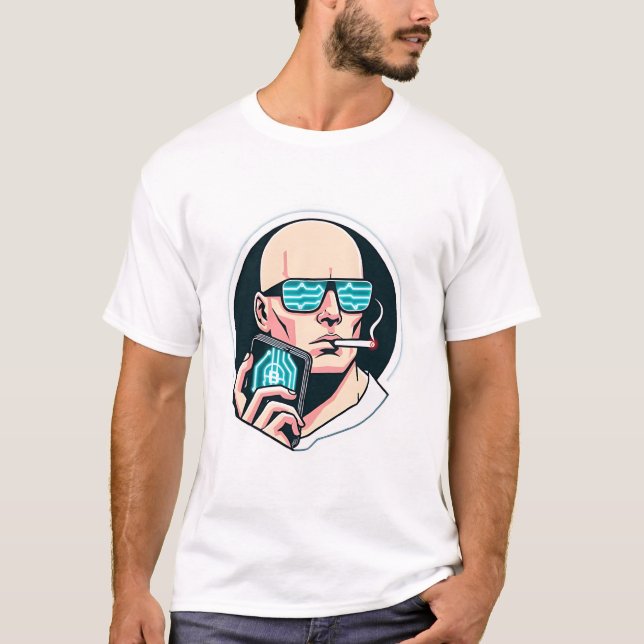 Futuristischer Minimalismus: Krypto und Raucher-T  T-Shirt (Vorderseite)