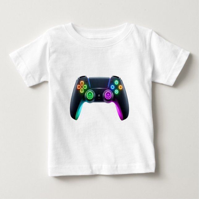 Futuristischer Neon Gaming Controller Logo-T - Shi Baby T-shirt (Vorderseite)