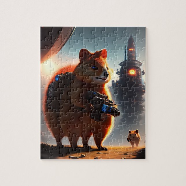 Futuristischer Quokka-Roboter, Jigsaw-Puzzle Puzzle (Vertikal)
