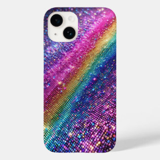 Futuristischer Regenbogen-Pixel-Glanz-Verlauf-Luxu Case-Mate iPhone 14 Hülle