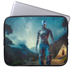 Futuristischer Roboter in antiker Landschaft Laptopschutzhülle