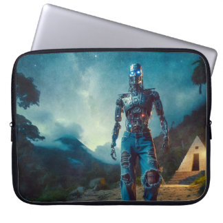 Futuristischer Roboter in antiker Landschaft Laptopschutzhülle