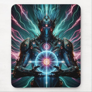 Futuristischer Roboter Kosmischer Kern Cyberpunk Mousepad