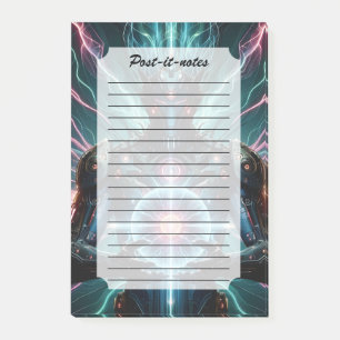 Futuristischer Roboter Kosmischer Kern Cyberpunk Post-it Klebezettel