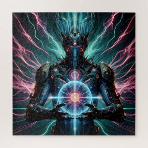 Futuristischer Roboter Kosmischer Kern Cyberpunk Puzzle