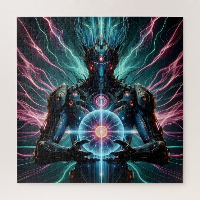 Futuristischer Roboter Kosmischer Kern Cyberpunk Puzzle (Vertikal)