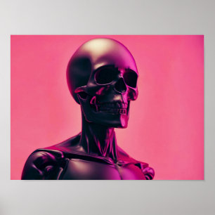 Futuristischer Roboter Skeleton Poster