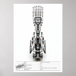 Futuristischer Roboterarm Explosionsdarstellung Poster