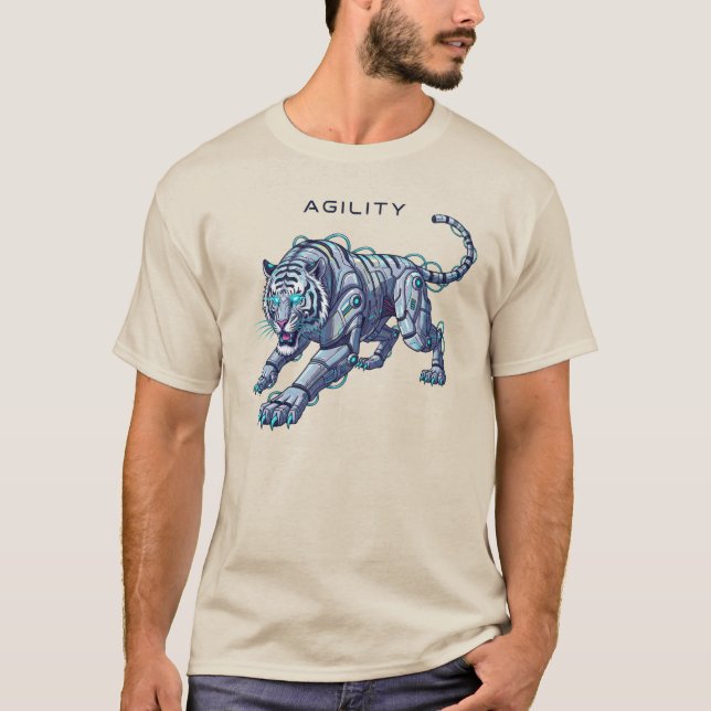 Futuristischer Robotertiger T-Shirt (Vorderseite)