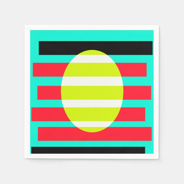 Futuristischer Sonnenuntergang Serviette (Vorderseite)