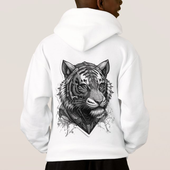 Futuristischer Tiger Hoodie (Rückseite)