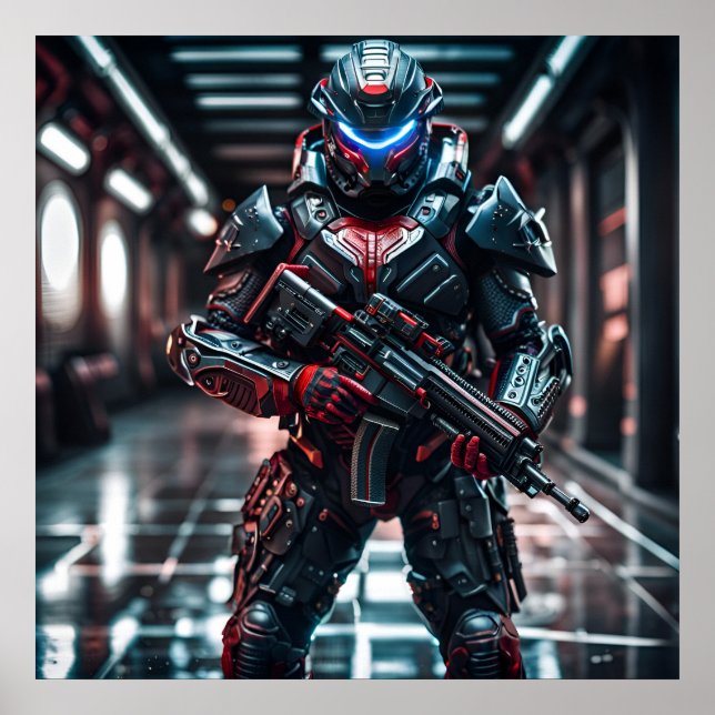 Futuristischer Trooper Poster (Vorne)