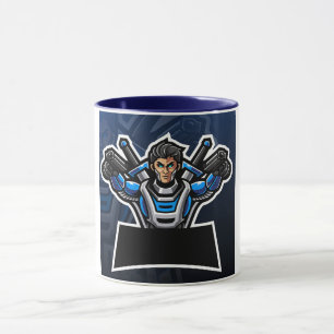 Futuristischer Warrior-Kaffee mit zwei Gewinnern Tasse