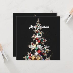 Futuristisches abstraktes Weihnachtsmosaik 3D - Einladung