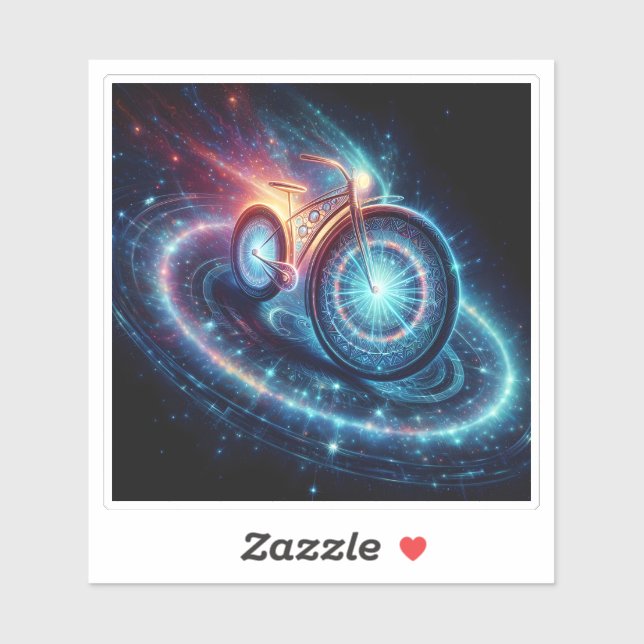 Futuristisches Bike im kosmischen Raum Aufkleber (Blatt)