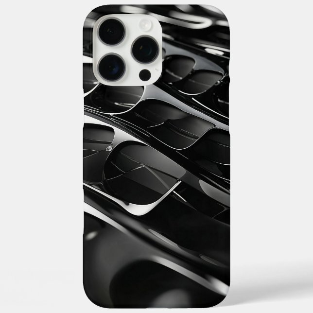 Futuristisches Black Gloss Abstrakt 3D Design Case-Mate iPhone Hülle (Rückseite)