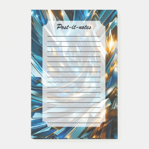 Futuristisches Blau Gold Abstrakt Metallisch Geome Post-it Klebezettel