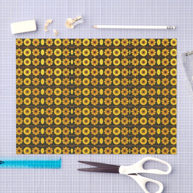 Futuristisches Blumenmuster  Seidenpapier (Handwerk)