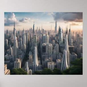 Futuristisches City Art Poster