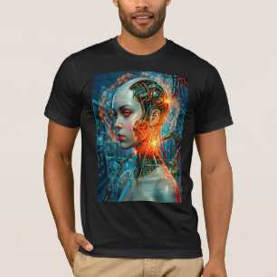 Futuristisches Cyborg-Neuronales-Netzwerk-Sci-Fi-T T-Shirt