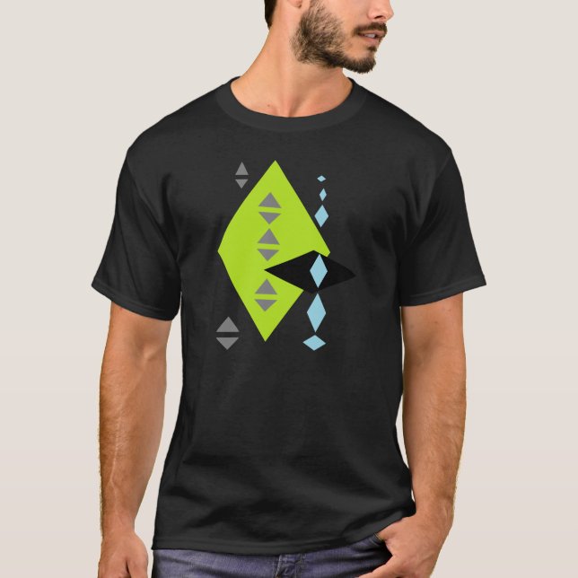Futuristisches Diamant Print-T-Shirt T-Shirt (Vorderseite)