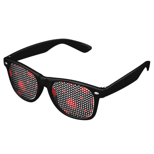 Futuristisches Digital Red Network Partybrille (Schrägansicht)