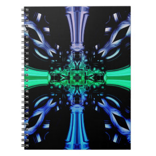 Futuristisches elektrisches Plasma-Fraktaldesign Notizblock