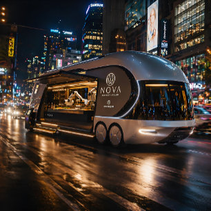 Futuristisches Food-Truck-Luxuskonzept Poster