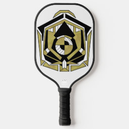 Futuristisches Gold-Schwarz-Geometrisches Kybernet Pickleball Schläger