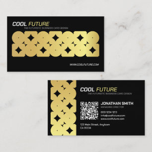 Futuristisches goldenes geometrisches Muster Schwa Visitenkarte