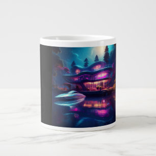 Futuristisches Haus am See Jumbo-Tasse