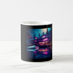 Futuristisches Haus am See Kaffeetasse