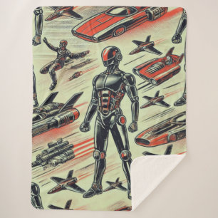 Futuristisches humanoides Robotermuster KI-Robot Sherpadecke