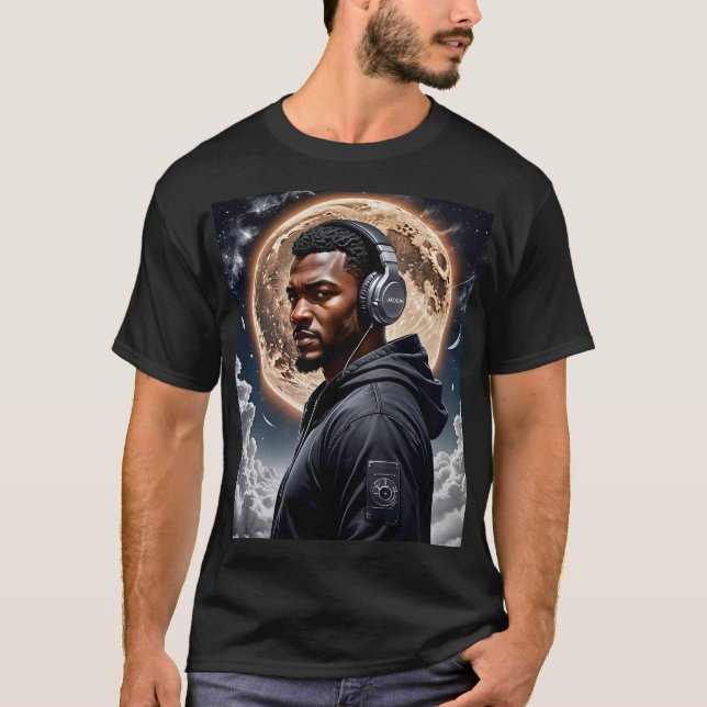 Futuristisches Moon Vibes Art T-Shirt (Vorderseite)