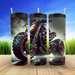 Futuristisches Motorrad mit LED-Leuchten Thermosbecher