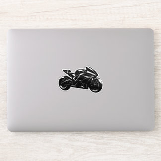Futuristisches Motorrad Schwarz Weiß Vektor Aufkleber