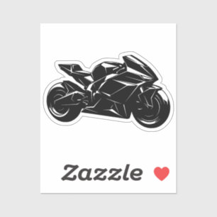 Futuristisches Motorrad Schwarz Weiß Vektor Aufkleber