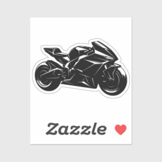 Futuristisches Motorrad Schwarz Weiß Vektor Aufkleber