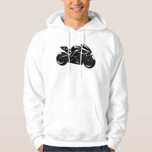 Futuristisches Motorrad Schwarz Weiß Vektor  Hoodie