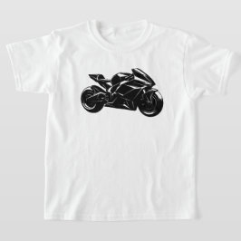 Futuristisches Motorrad Schwarz Weiß Vektor T-Shirt