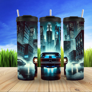 Futuristisches Muskelkraftrad Thermosbecher