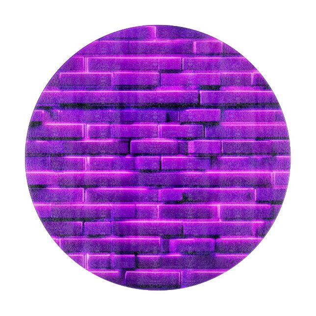 Futuristisches Neon Brick Wall Design Schneidebrett (Vorderseite)
