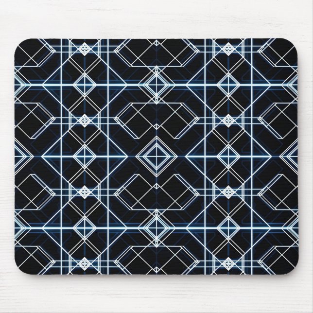 Futuristisches Neon Grid Muster Mousepad (Vorne)