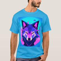 Futuristisches Neon Wolf-Gesicht in geometrischer