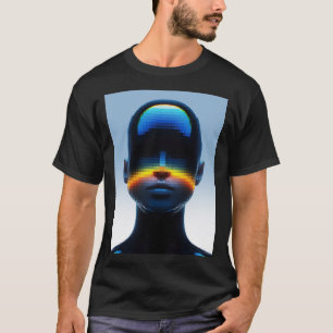 Futuristisches Pixel-Art-Portrait T-Shirt
