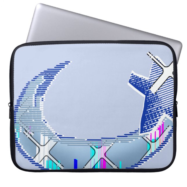 Futuristisches Pixel-Muster abstraktes Laptop-Case Laptopschutzhülle (Vorderseite)