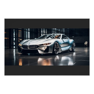 Futuristisches Race Car Aluminium Poster - Hochwer