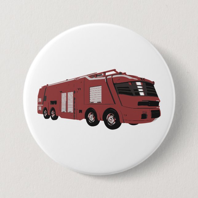 Futuristisches rotes Sci-Fi-Kommandofahrzeug Button (Vorderseite)