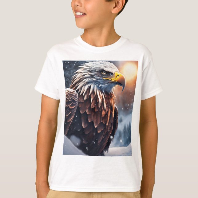 Futuristisches Snow Eagle Logo T-Shirt (Vorderseite)